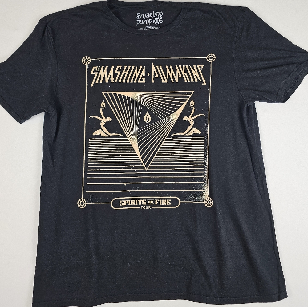 Smashing Pumpkins Spirits On Fire Tour Black T-shirt Men's Large
